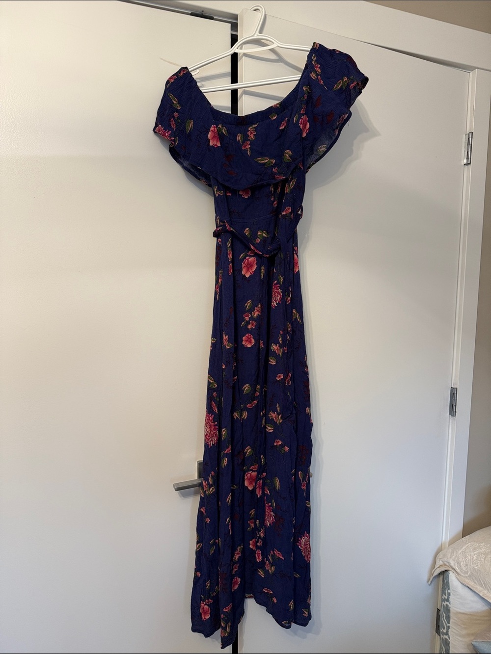 Baltic Born Navy Maxi Dress with Pink Floral Print